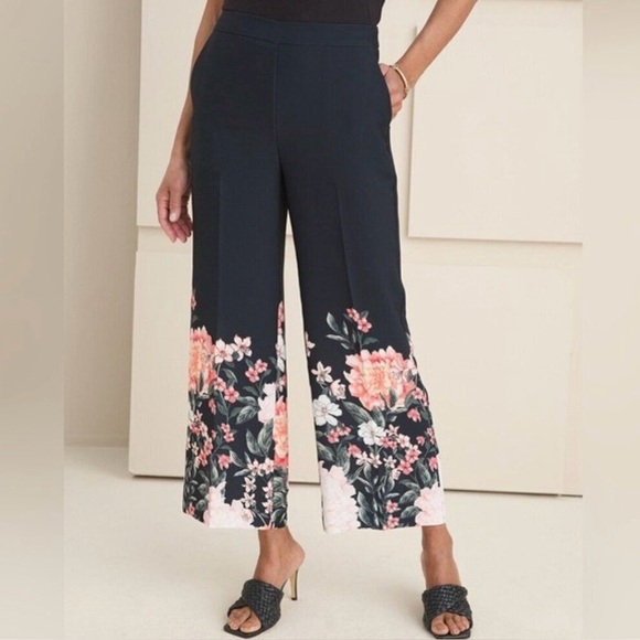Chico's Black and Red Wide Leg Pants with Floral Embellishments.
Oasis paradise - Picture 1 of 9